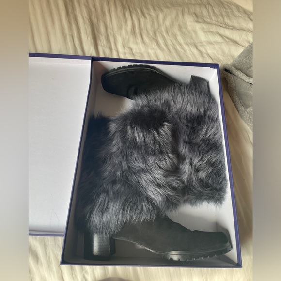 Stuart Weitzman Heel Boots with Furry Trim - Picture 9 of 10